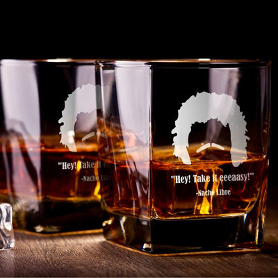 Nacho Libre  Take it Easy Whiskey Glass Set    / Christmas Gift