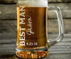 Set of 8 Wedding Engraved Personalized Beer Mugs for Groomsman & Best Man - 25oz Beer Mug    / Christmas Gift