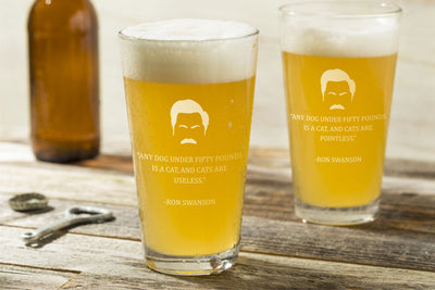 Ron Swanson  Any Dog  Pint Glass Set    / Father's Day Gift