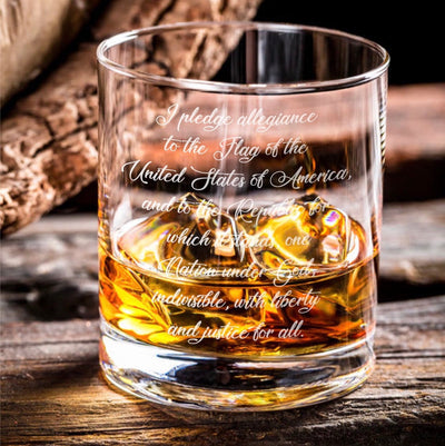 Pledge of Allegiance Whiskey Glass Set    / Father's Day Gift