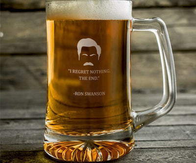 Ron Swanson I Regret Nothing  Beer Mug    / Christmas Gift