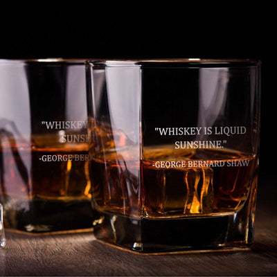 George Bernard Shaw Liquid Sunshine  Whiskey Glass Set    / Christmas Gift
