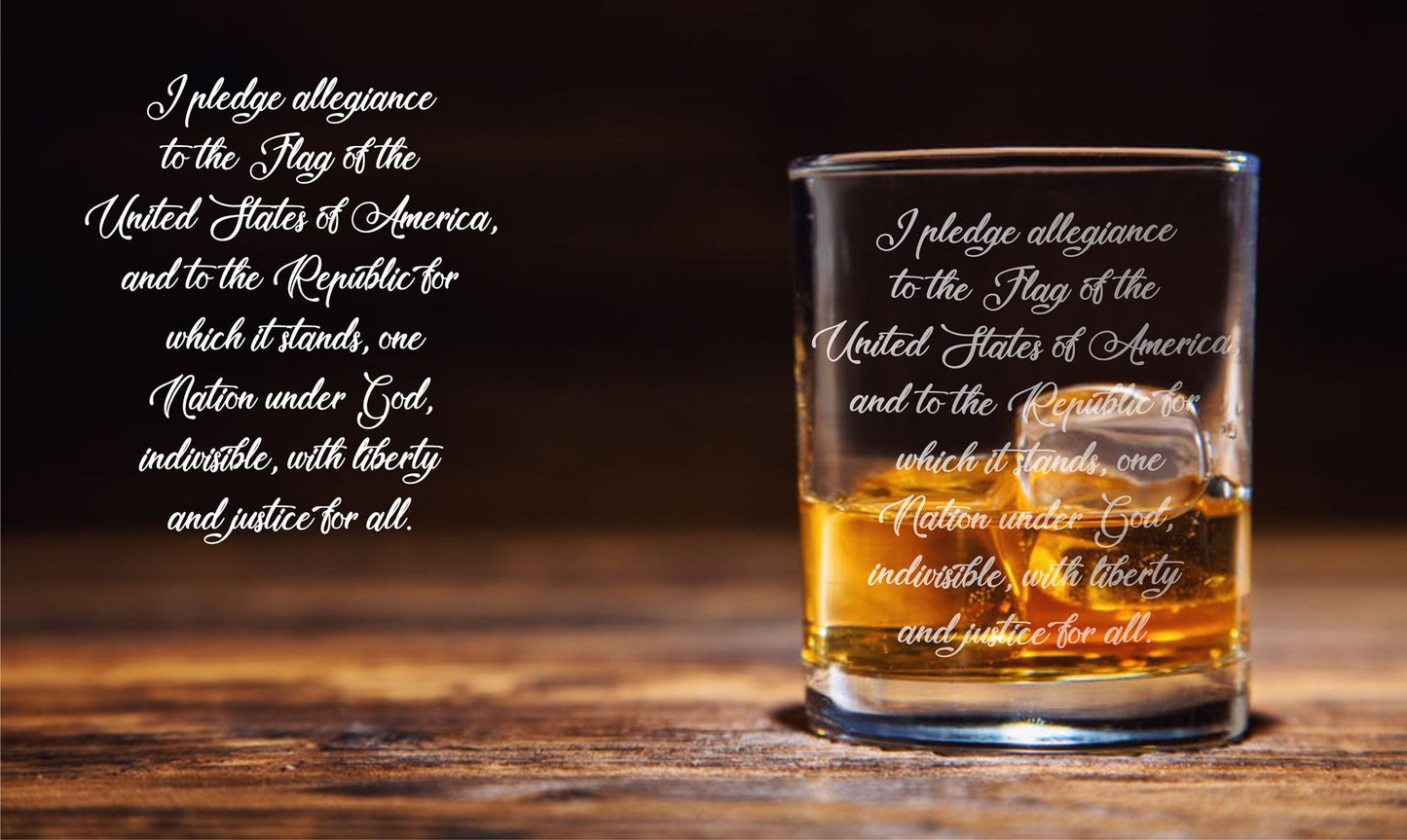 Pledge of Allegiance Whiskey Glass / Father's Day Gift / Valentine's Day Gift