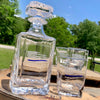 Thin Blue Line Distressed Flag Engraved Whiskey Decanter or Decanter Set (Can be Personalized)    / Valentine's Day Gift