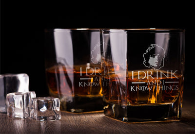 GoT I Drink and I Know Things Whiskey Glass Set   / Christmas Gift
