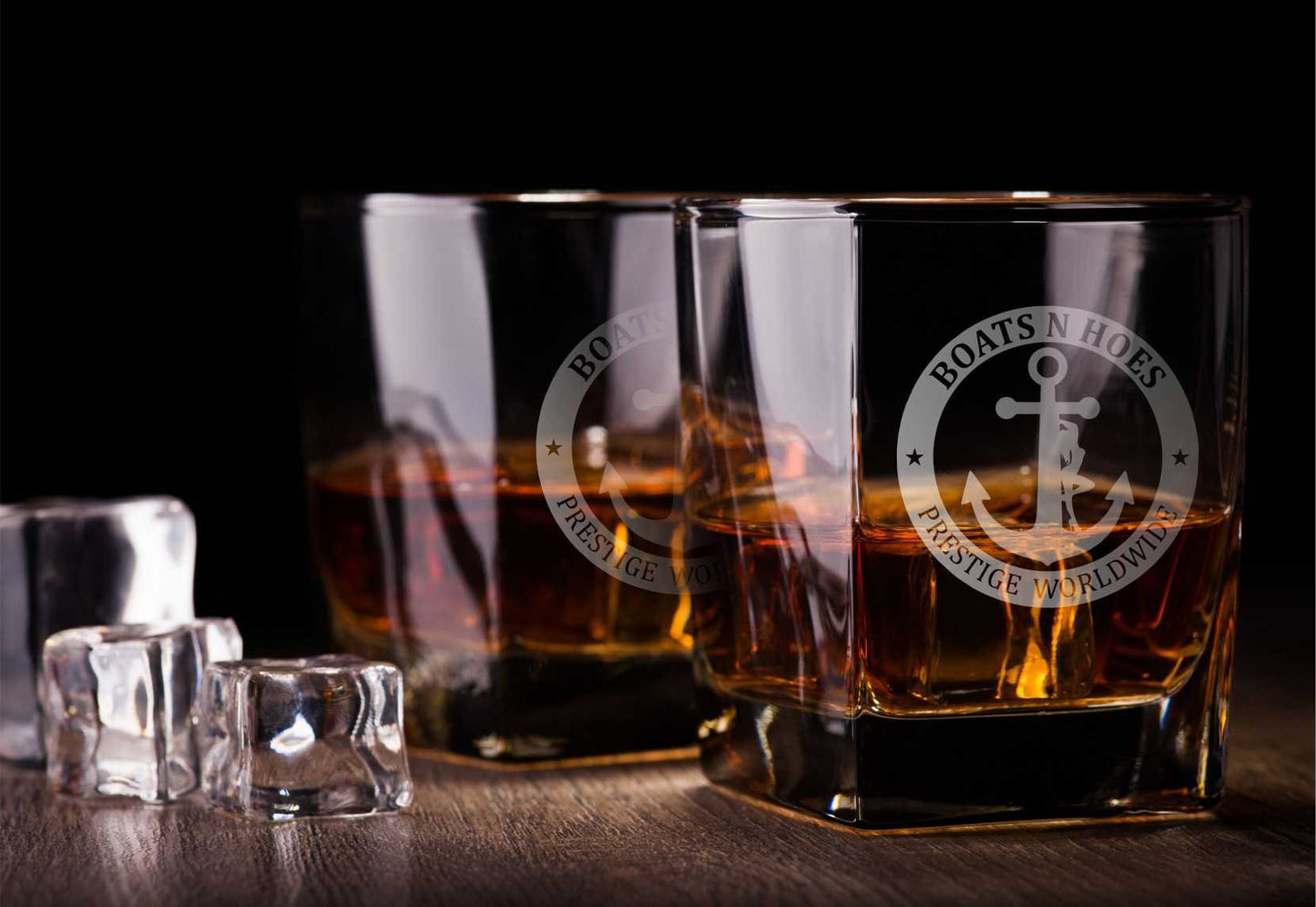 Boats and Hoes Whiskey Glass / Father's Day Gift / Valentine's Day Gift