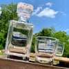 Thin Blue Line Distressed Flag Engraved Whiskey Decanter or Decanter Set (Can be Personalized)    / Valentine's Day Gift