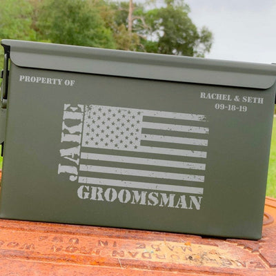 Ammo Box - Pew Pew - Custom Engraved Personalized .50 Cal Box    / Christmas Gift
