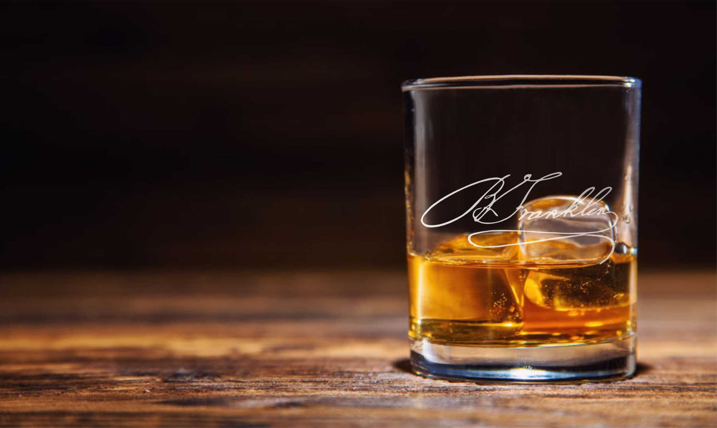 Custom Signature Whiskey Glass / Bourbon Glass / Scotch Glass / Your Handwriting / Father's Day Gift / Valentine's Day Gift