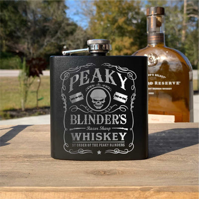 Peaky Blinders Whiskey Flask  Laser Etched    / Christmas Gift