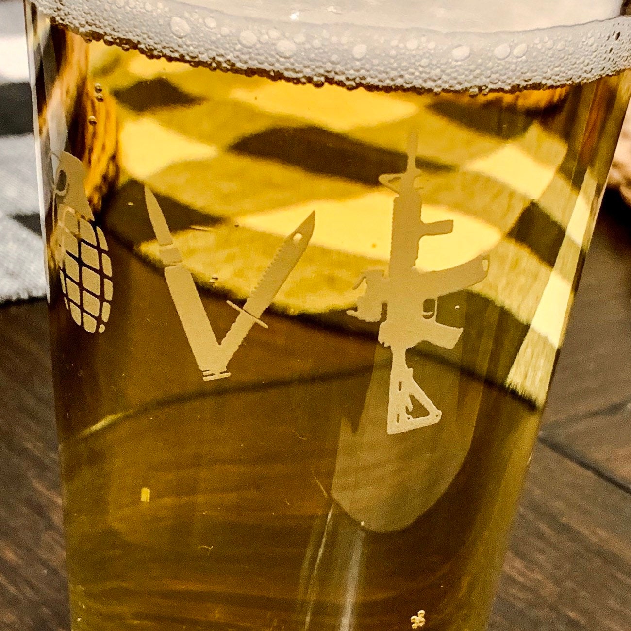 Gun Love  Weapon Love Art Pint Glass / Father's Day Gift