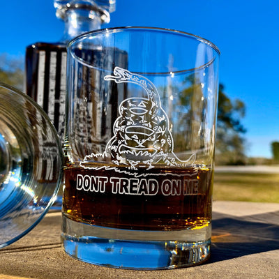 Don’t Tread On Me American Flag 2nd Amendment Whiskey Decanter or Decanter Set  DTOM    / Father's Day Gift