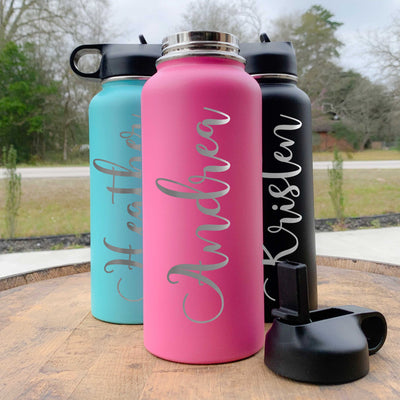 Engraved Water Bottle Personalized Etched Water Bottle W/ 