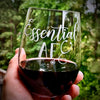 Essential AF Nurse  Stethoscope  Engraved Stemless Wine Glass  Funny Wine Glass  Fun Wine Glass  Wine Lover Gift    / Christmas Gift