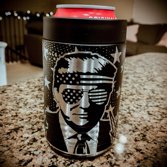 Trump Merica Signature 360 Etched Can Koozie    / Father's Day Gift / Valentine's Day Gift
