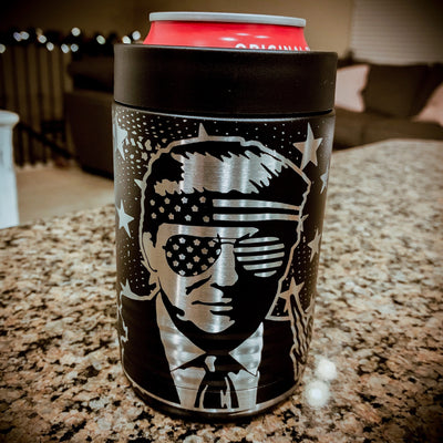 Trump Merica Signature 360 Etched Can Koozie    / Valentine's Day Gift