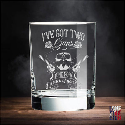 Doc Holliday I've Got Two Guns Whiskey Glass    / Christmas Gift