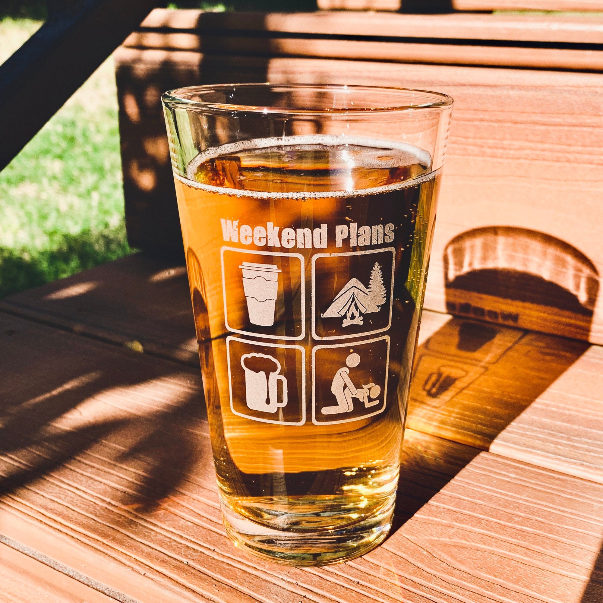 Personalized Beer Glass 18 Oz. Beer Glass pint, Camping, Outdoor