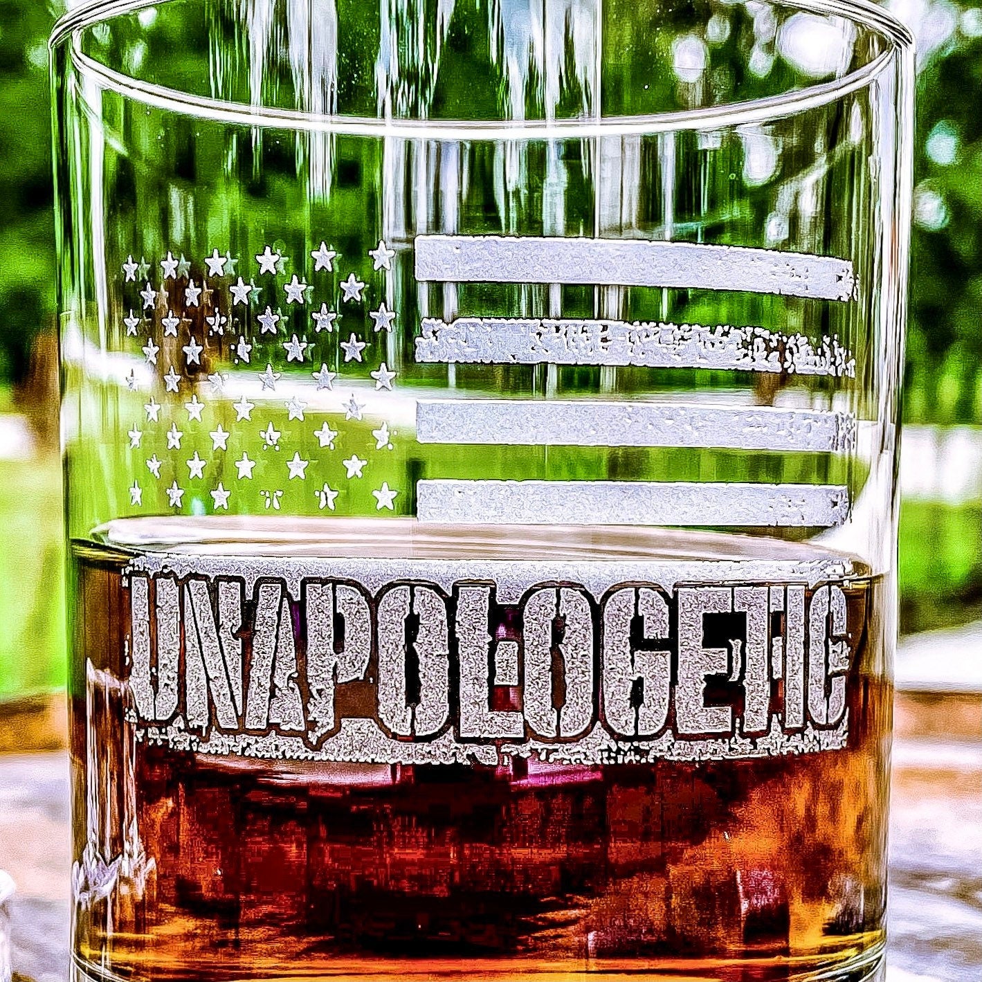 Unapologetic American Whiskey Glass    / Father's Day Gift / Valentine's Day Gift