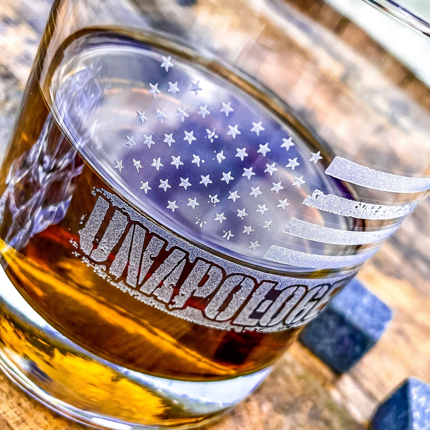 Unapologetic American Whiskey Glass    / Father's Day Gift / Valentine's Day Gift