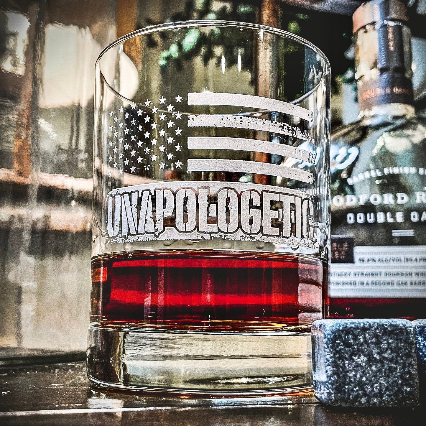 Unapologetic American Whiskey Glass    / Father's Day Gift / Valentine's Day Gift