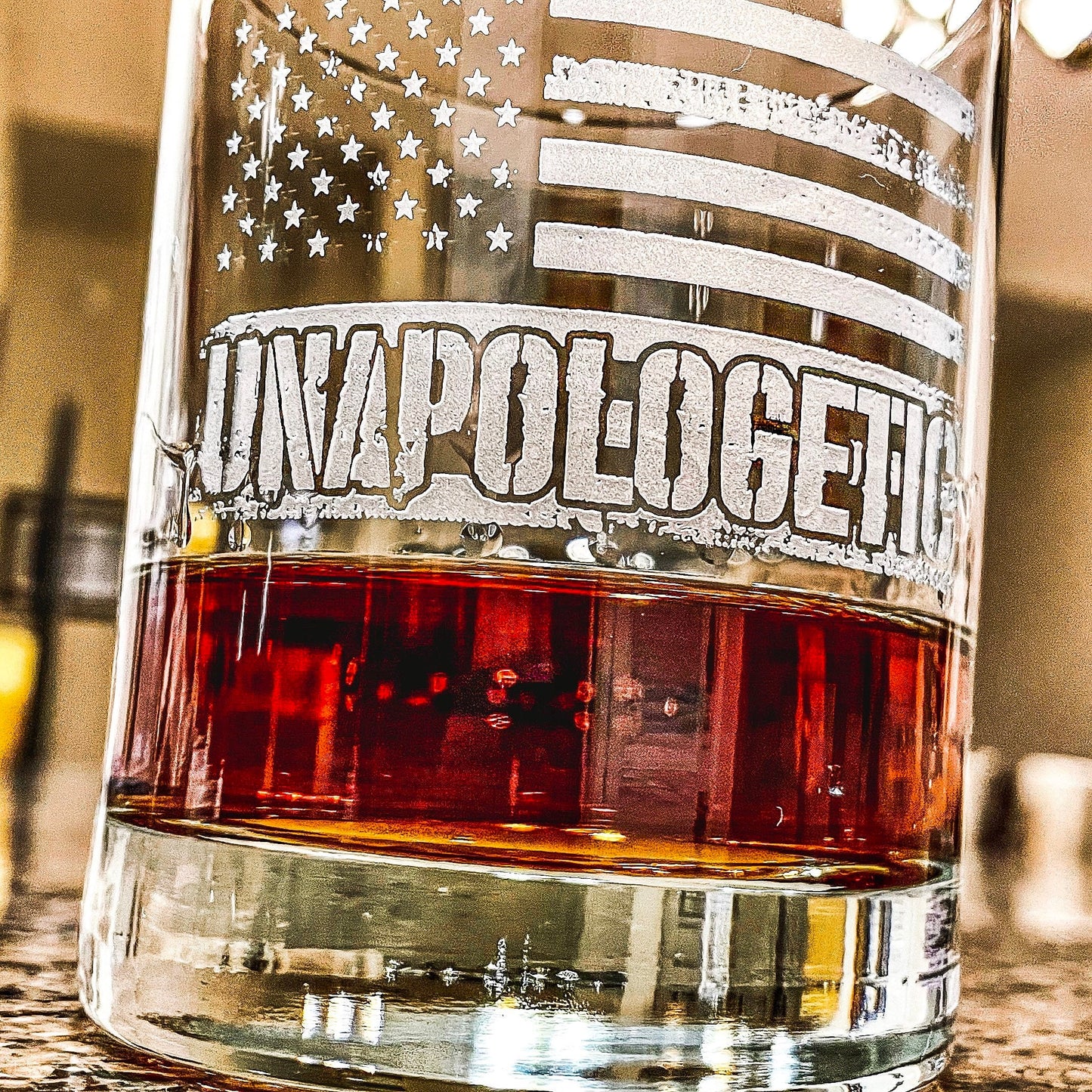 Unapologetic American Whiskey Glass    / Father's Day Gift / Valentine's Day Gift