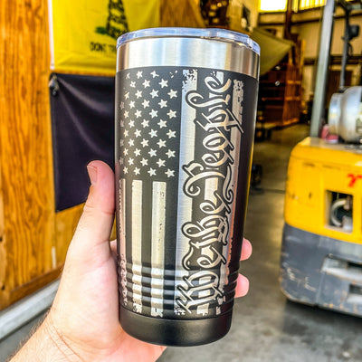 We The People American Flag  Etched 20oz Tumbler    / Father's Day Gift