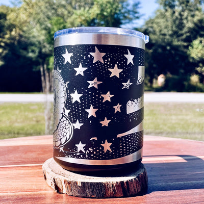 Don’t Tread On Me 360  Stainless Coffee Tumbler  Powder Coated  Laser Etched  Coffee Mug  Coffee Cup     / Father's Day Gift