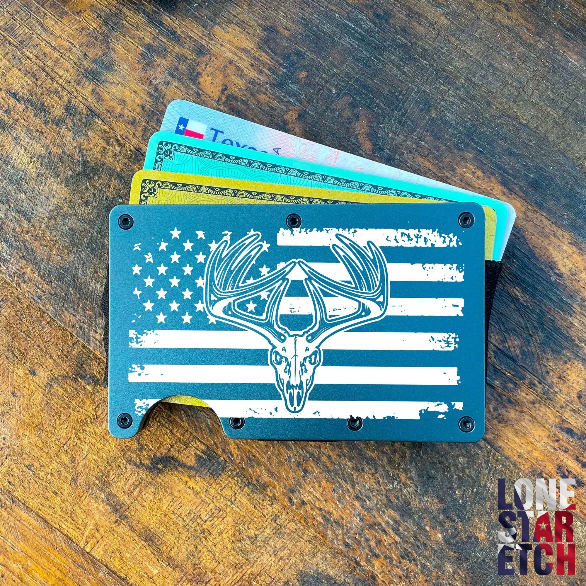 American Hunting Slim Metal Minimalist RFID Blocking Wallet / Mother's Day  Gift