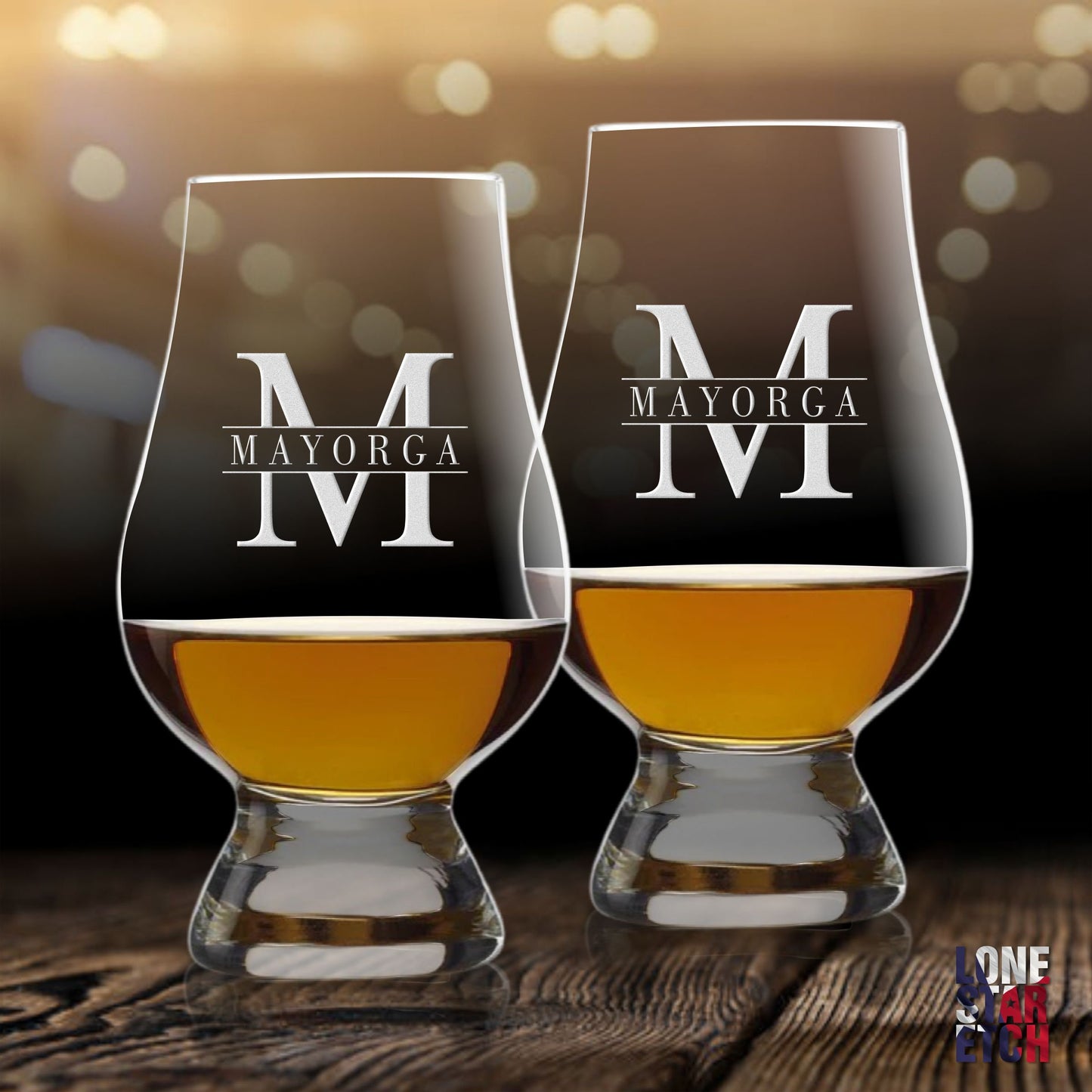 Personalized Glencairn Whiskey Glass  Bourbon Glass  Scotch Glass  Tasting Glass  Split Letter Monogram Glencairn   / Father's Day Gift / Valentine's Day Gift