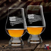 Distressed American Flag  Patriotic Glencairn  Engraved  Whiskey Glass  Bourbon Glass  Scotch  Tasting Glass   / Father's Day Gift