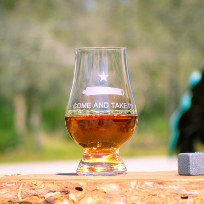 Come and Take It  Glencairn Whiskey  Engraved  Whiskey Glass  Bourbon Glass  Scotch  Tasting Glass  Texas Gift   / Valentine's Day Gift