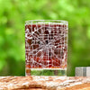 Ft. Worth City Map Whiskey Glass  360 Engraved  (13.5 oz) / Father's Day Gift