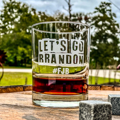 Let's Go Brandon Whiskey Rocks Glass    / Christmas Gift