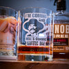 Wyatt Earp Hell’s Coming With Me Whiskey Glass    / Christmas Gift