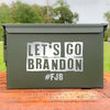 Let's Go Brandon  Laser Etched  .50 Cal Ammo Box    / Christmas Gift