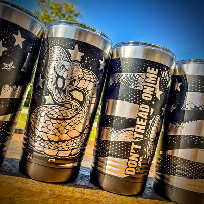 Don’t Tread On Me Tumbler  360 Wrap Laser Etched    / Christmas Gift