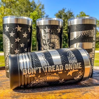Don’t Tread On Me Tumbler  360 Wrap Laser Etched    / Valentine's Day Gift
