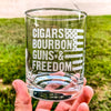 Cigars Bourbon Guns Freedom Whiskey Glasses    / Christmas Gift