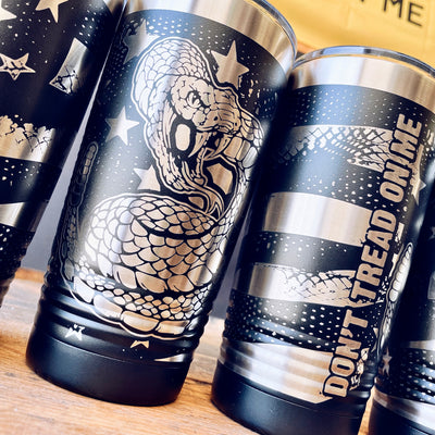 Don’t Tread On Me Tumbler  360 Wrap Laser Etched    / Valentine's Day Gift