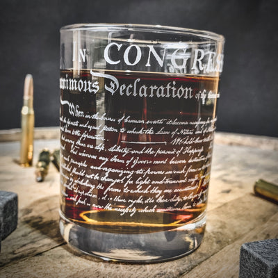 The Declaration of Independence Engraved Whiskey Glass 360    / Valentine's Day Gift