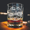 Train Station Rip Whiskey Glass     / Valentine's Day Gift